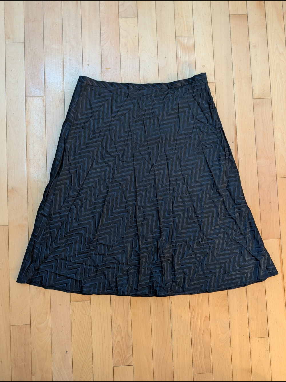 The Limited Black A-Line Skirt with Chevron Texture